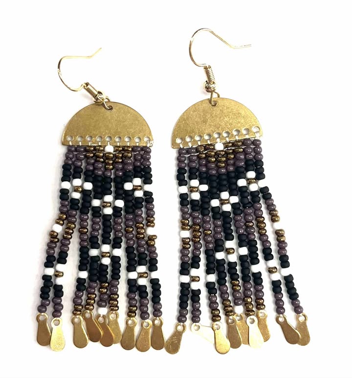 Boucles d’oreilles méduses  - Perlage - Rouge Inox (4 variantes disponibles)