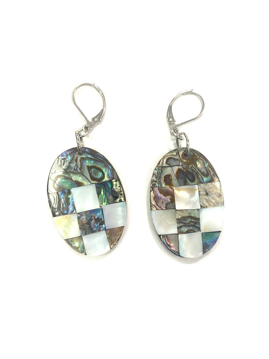 BO ovale nacrée motif carotté - Rouge Aventure