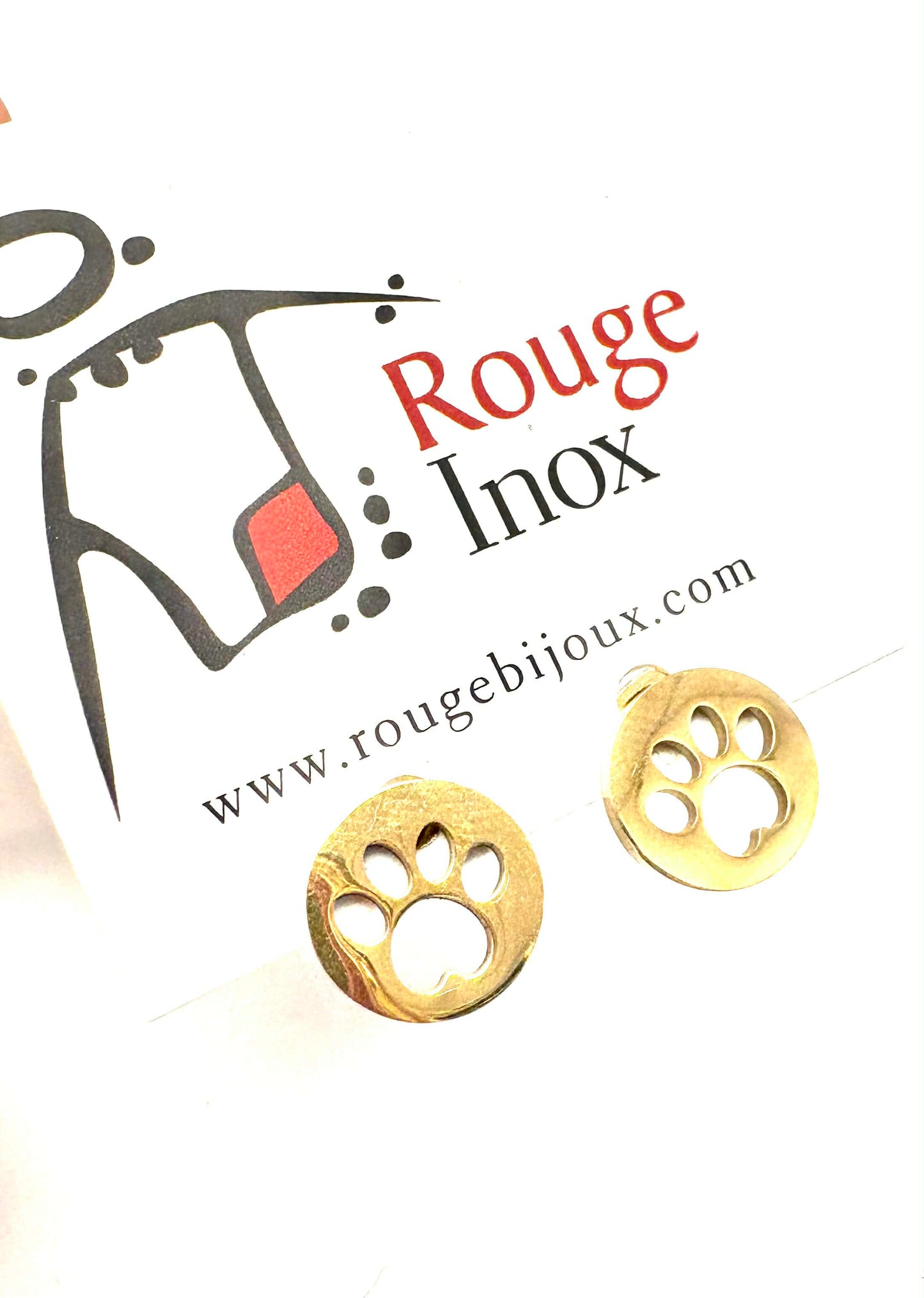 Bo paw print - Red stainless steel