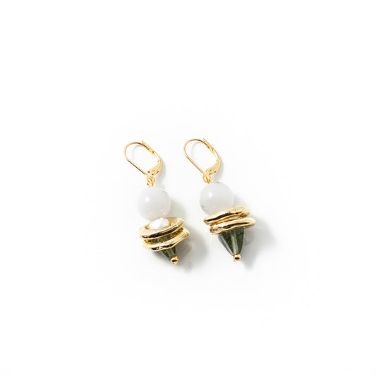 Boucles d'oreilles - Meile - Sauge - Anne-Marie Chagnon