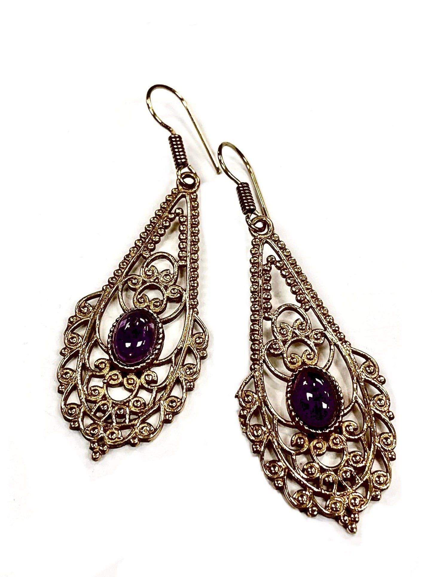 Boucles d'oreilles C5 - Violet & Or