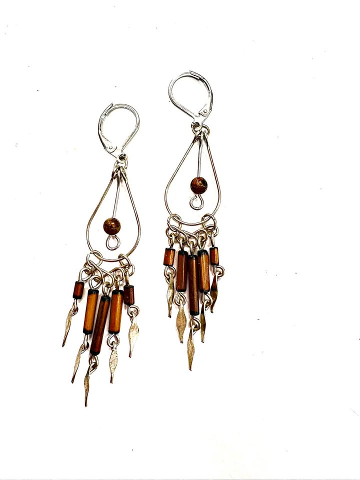 BO bambou foncé Petite - Perle colorée - 5 variantes- Rouge Aventure