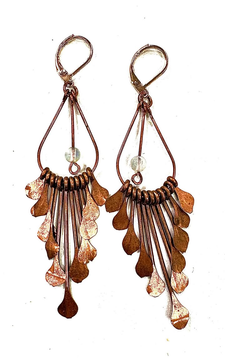 BO petite goutte bronze-avec perle 4 variantes-Rouge Aventure