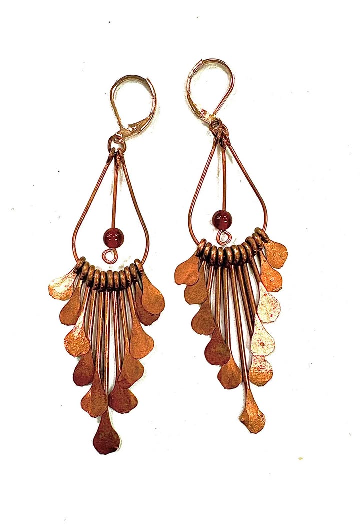 BO petite goutte bronze-avec perle 4 variantes-Rouge Aventure