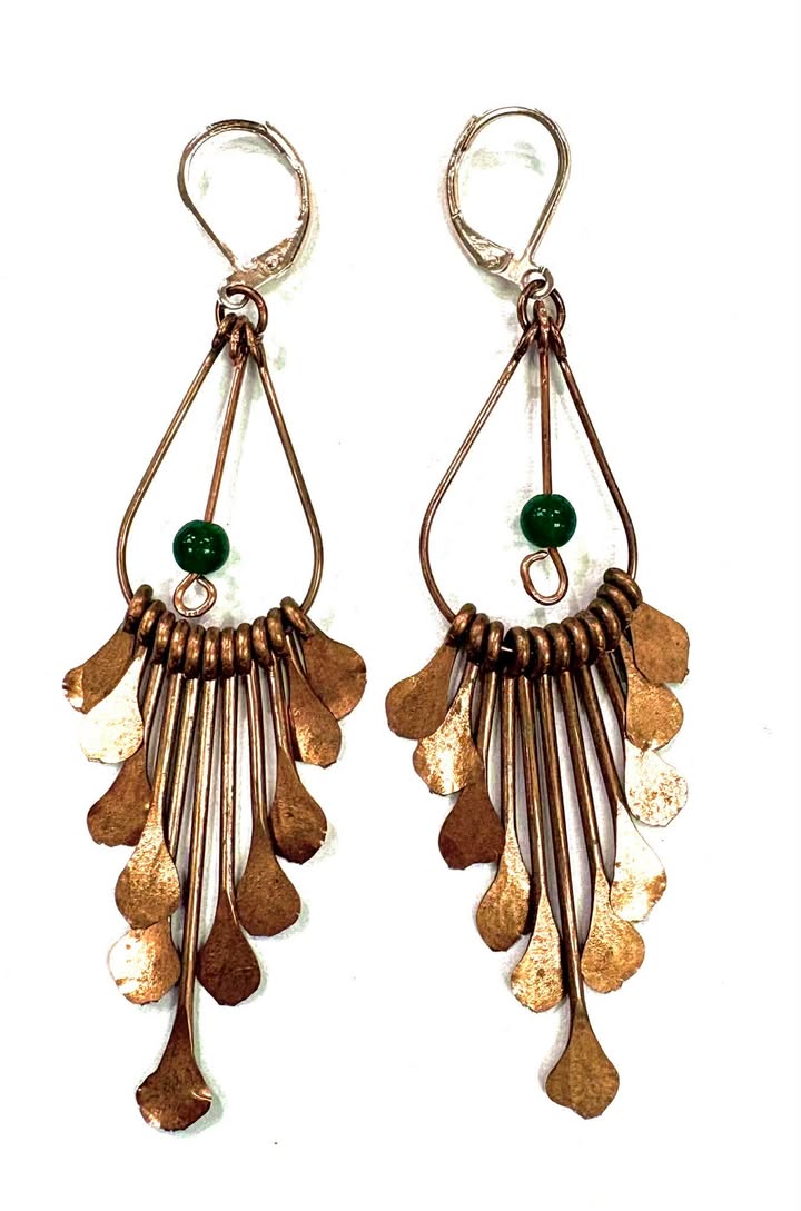 BO petite goutte bronze-avec perle 4 variantes-Rouge Aventure