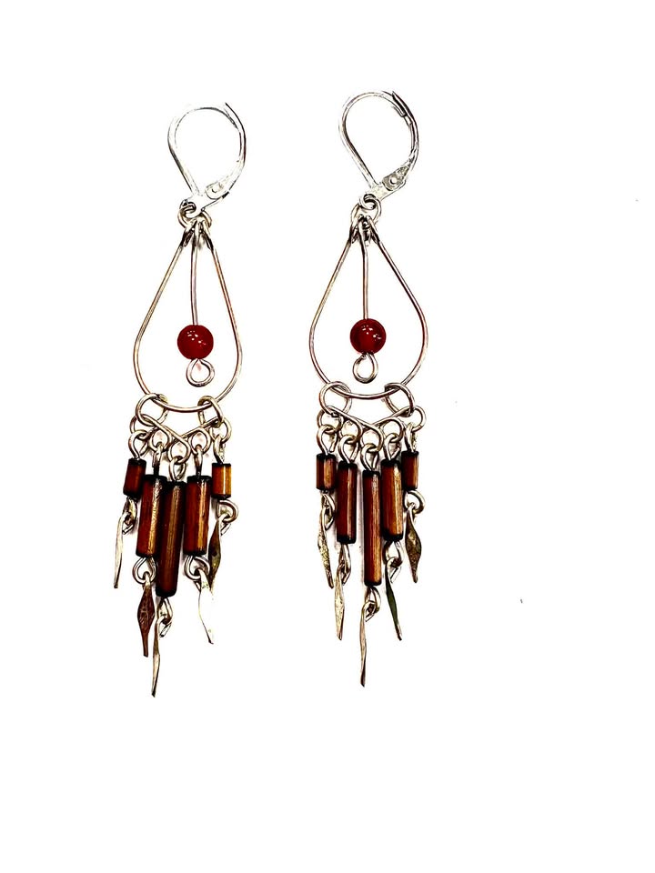 BO bambou foncé Petite - Perle colorée - 5 variantes- Rouge Aventure