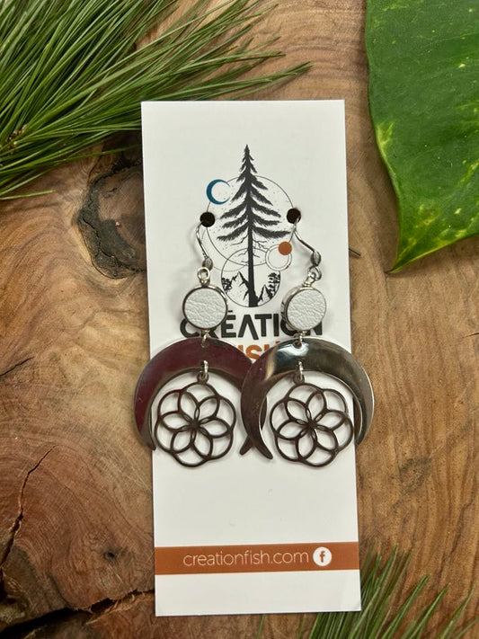 Boucles d'oreilles- Croissant infini -Création Fish