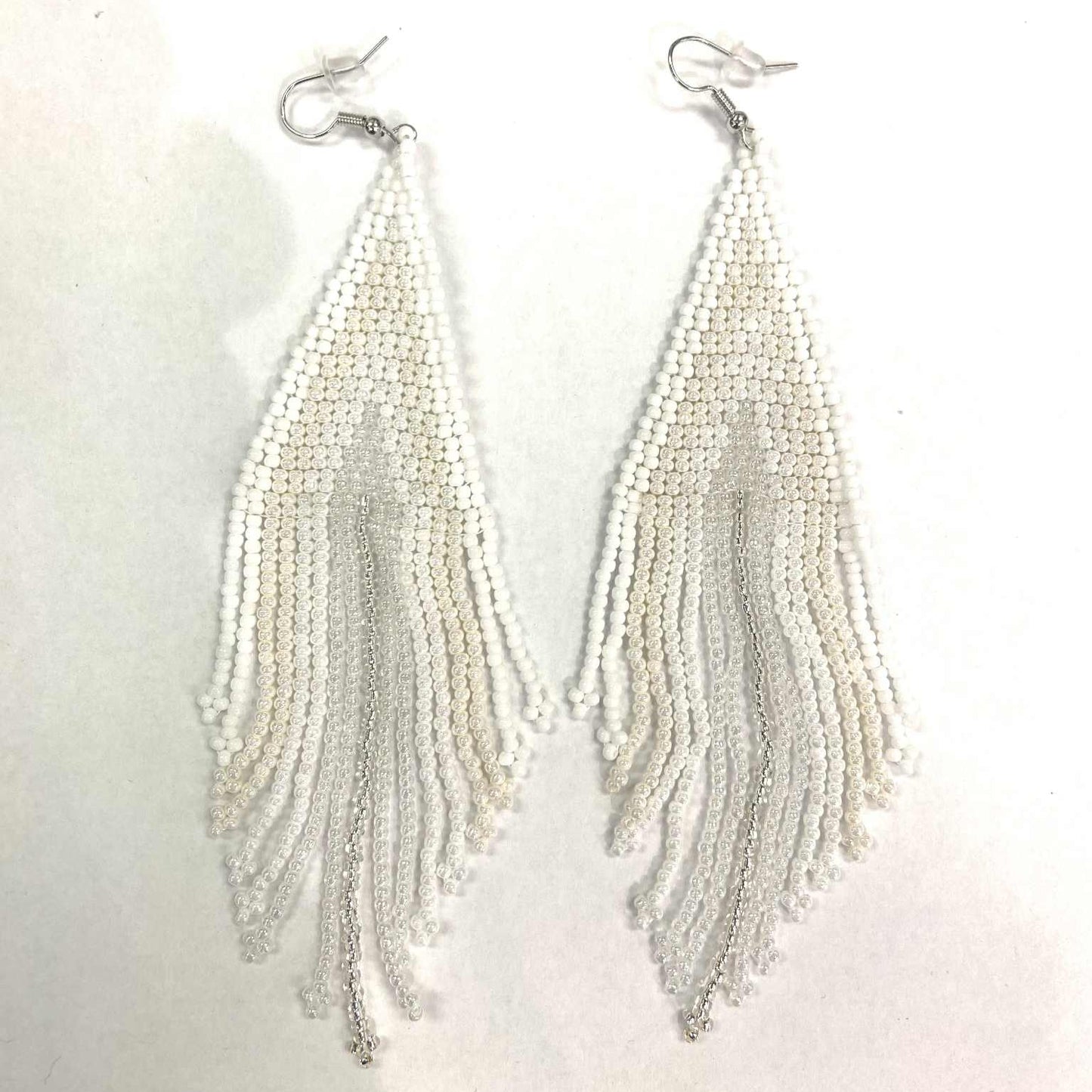 Boucles d'oreilles - Perlage - Franges multiples - 8 couleurs offertes - Rouge Inox