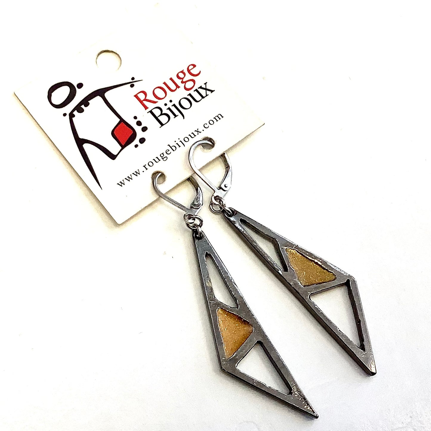 Natural Triple Triangle Ear Hanging - Red Jewelry