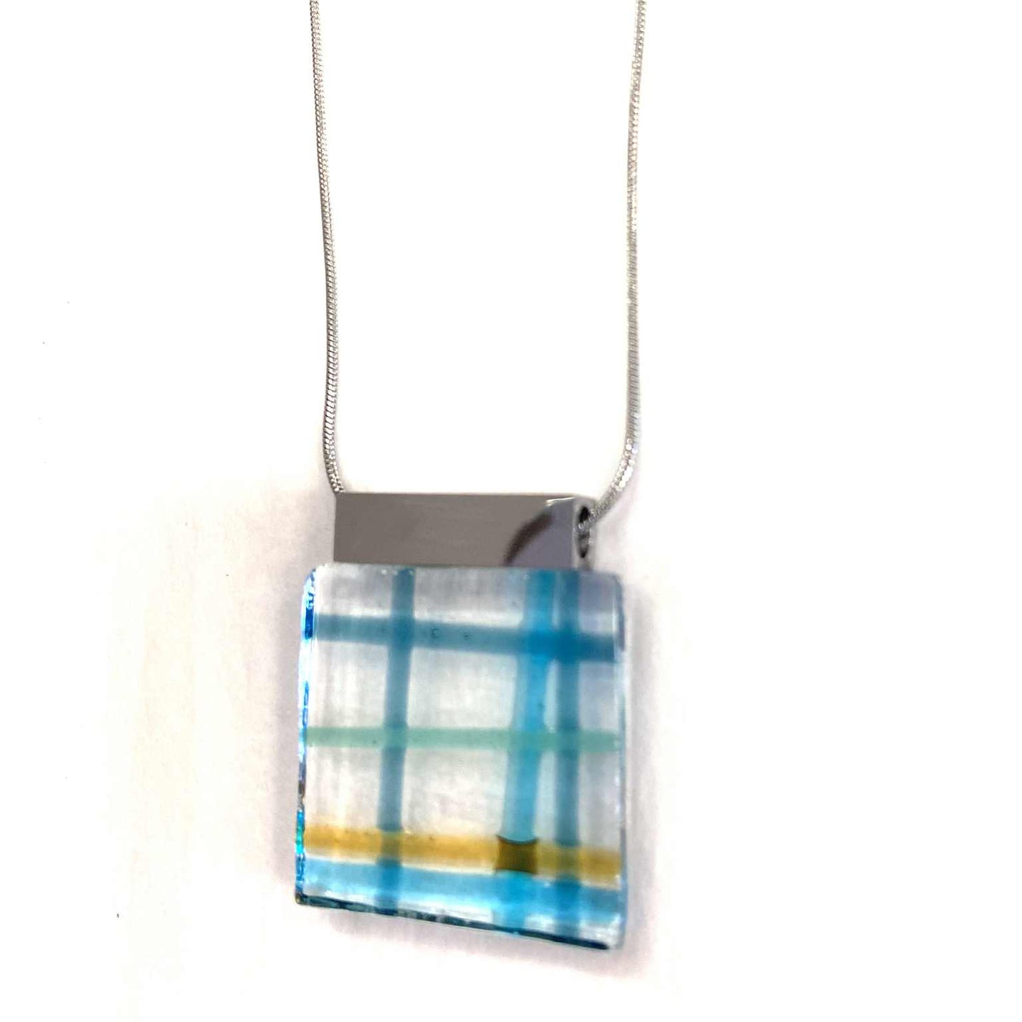 Collier pendentif Loza à carreaux - Créart