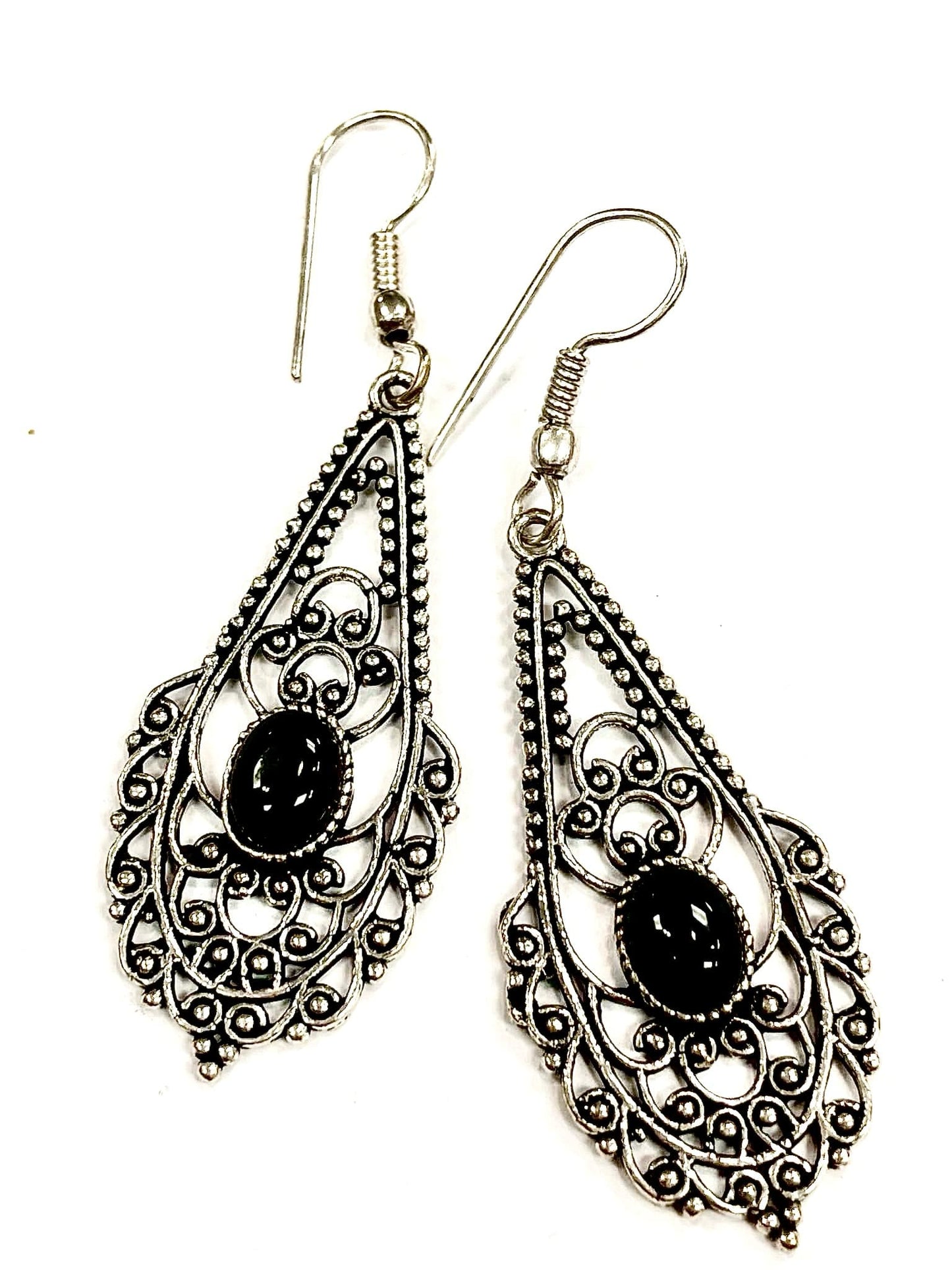Boucles d'oreilles A3 - Noir & Argent