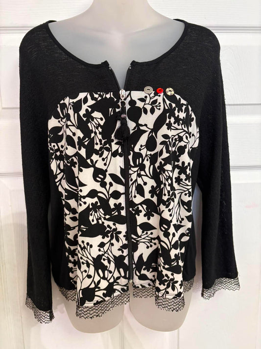 Martini tunic with black and white polka dots