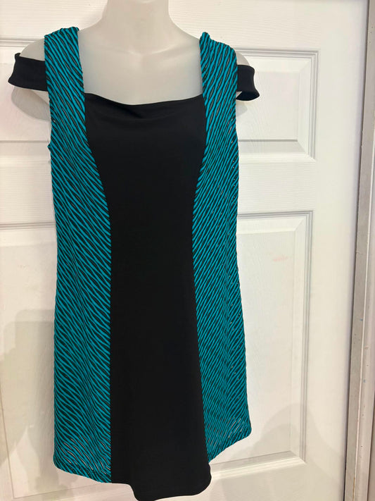 Tunique noir turquoise liquidation