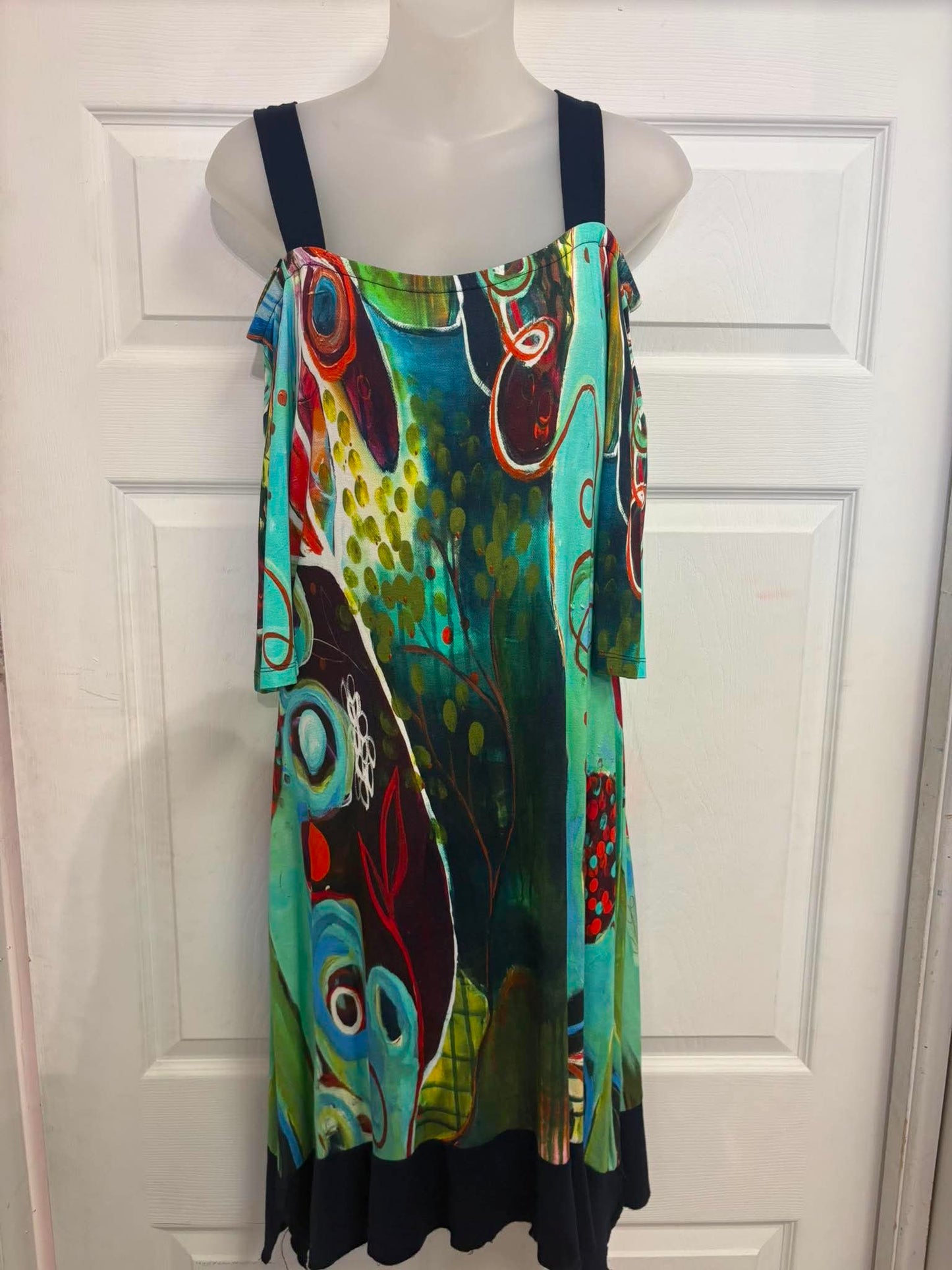 Martini tunic with black and white polka dots