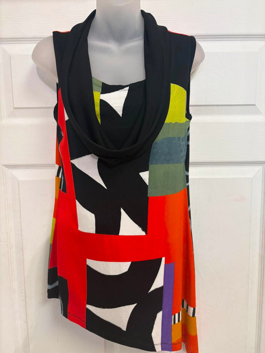 Martini tunic with black and white polka dots