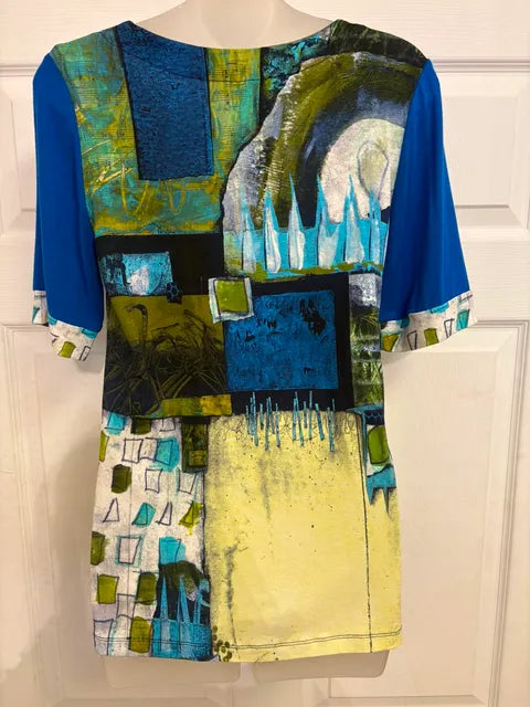 T-shirt bleu et vert Dolcezza