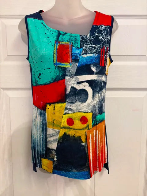 Martini tunic with black and white polka dots