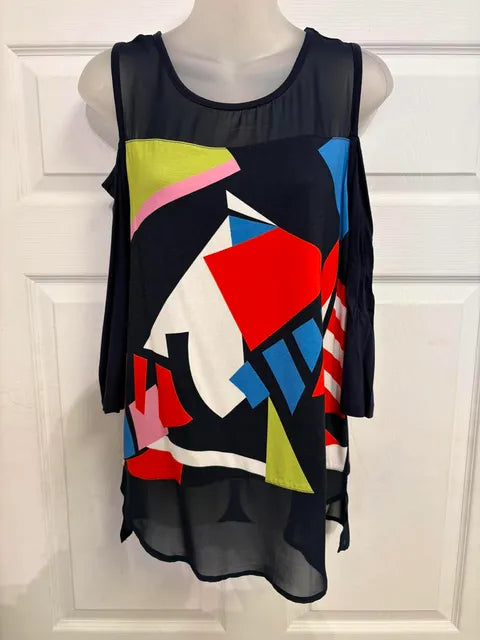 Martini tunic with black and white polka dots