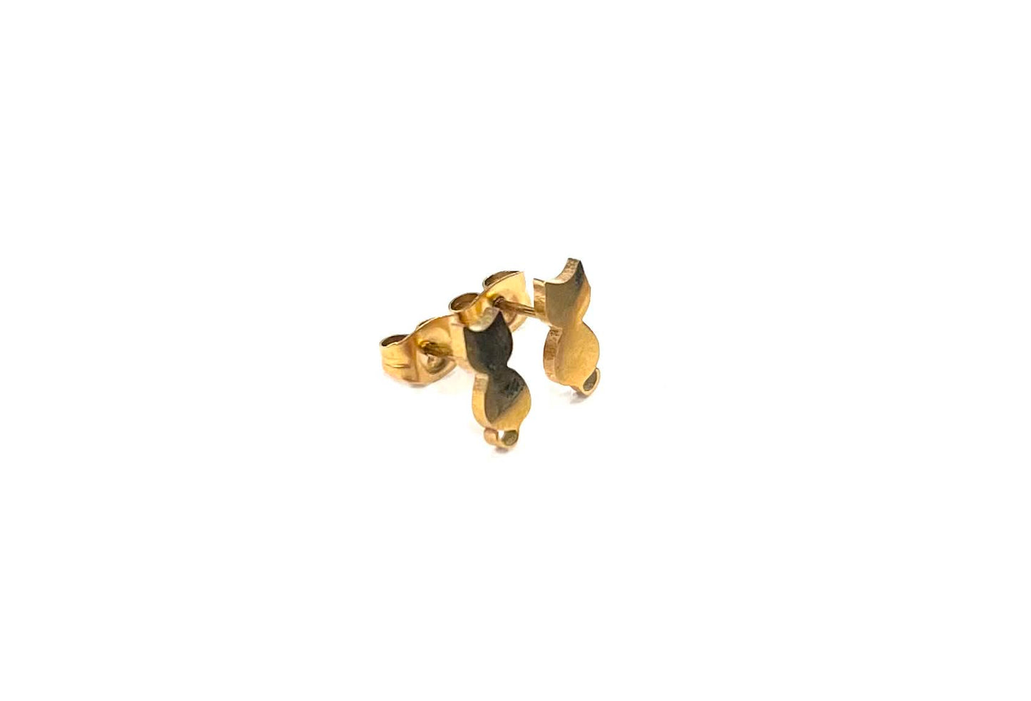 Chat en or assis - Rouge inox