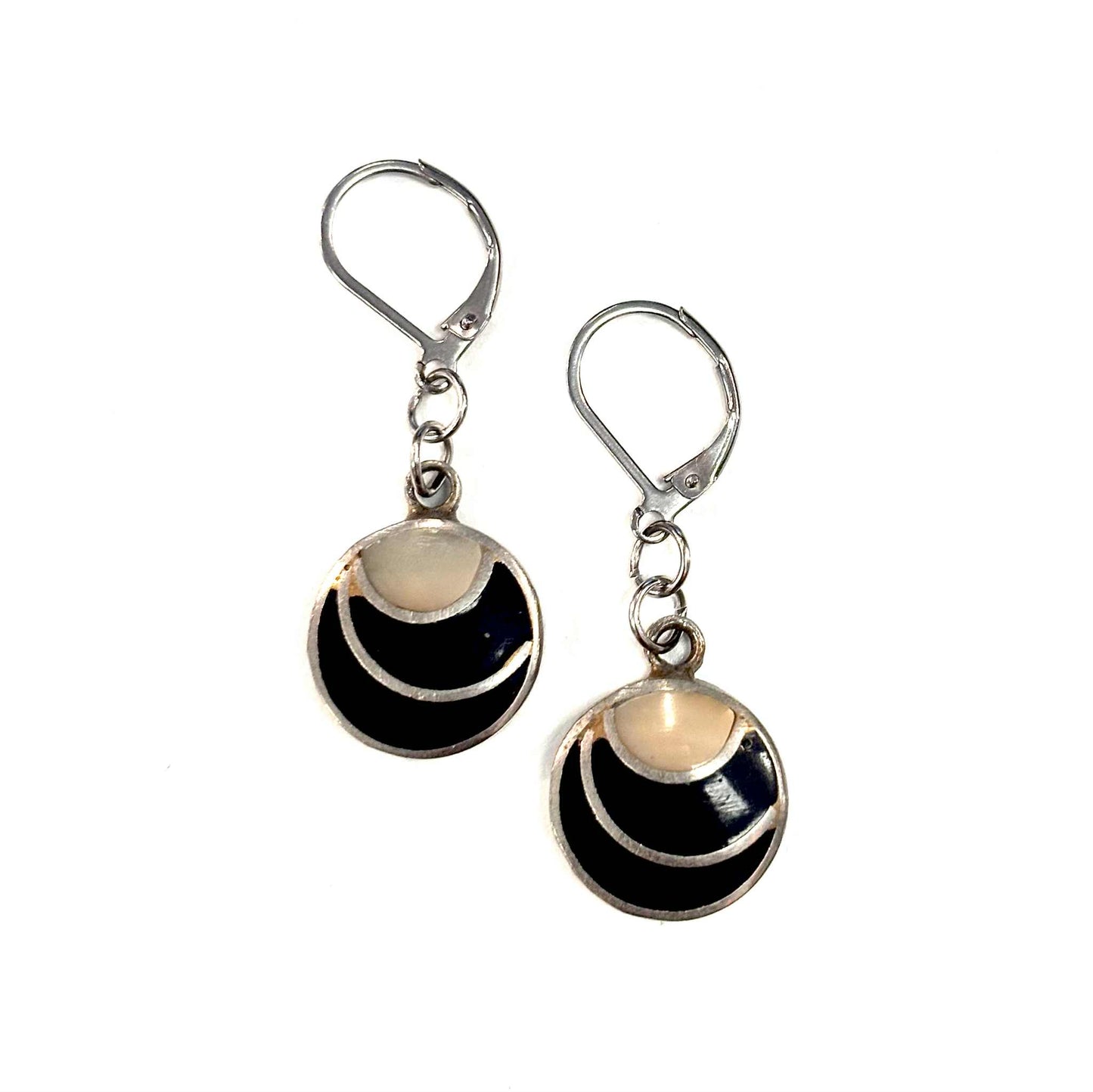 Boucles d'oreilles - Cercle - Pierre Nacre Demie-Cercle - Rouge Aventure