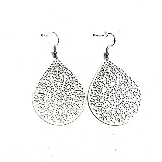 Boucles d'oreilles- Fili blanc-Création Fish