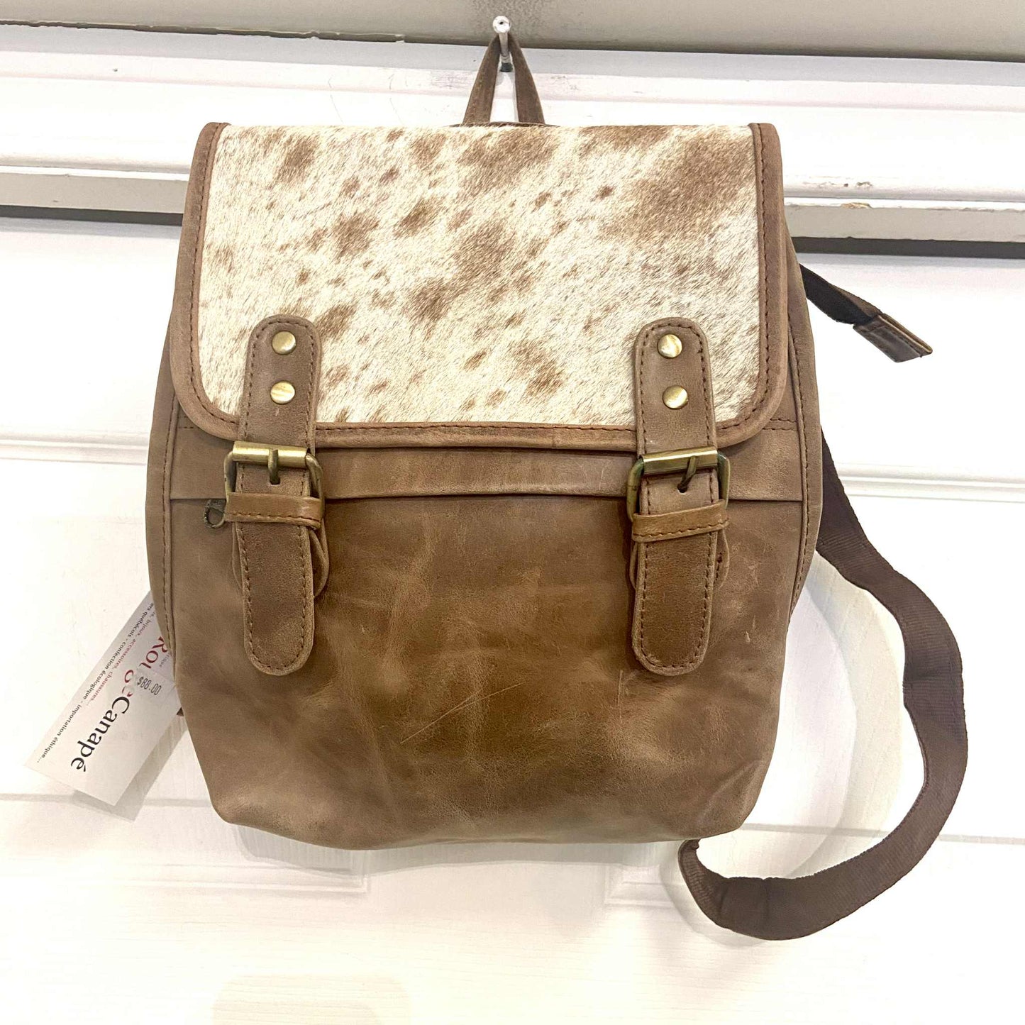 Sac à dos tout cuir - 5 couleurs offertes - Rouge Import