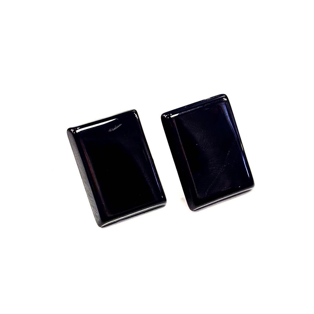 Discreet marbled black earrings - Rouge Bijoux
