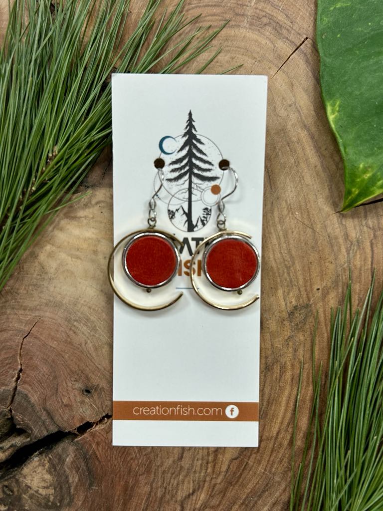 Boucles d'oreilles- Modèle C rouge-Création Fish