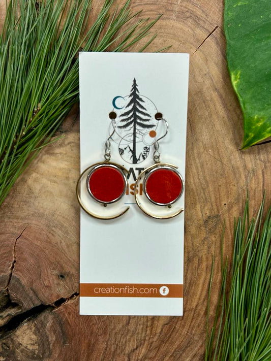 Boucles d'oreilles- Modèle C rouge-Création Fish