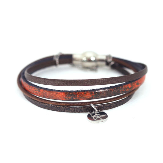 Bracelet zip rouge feu - Créart