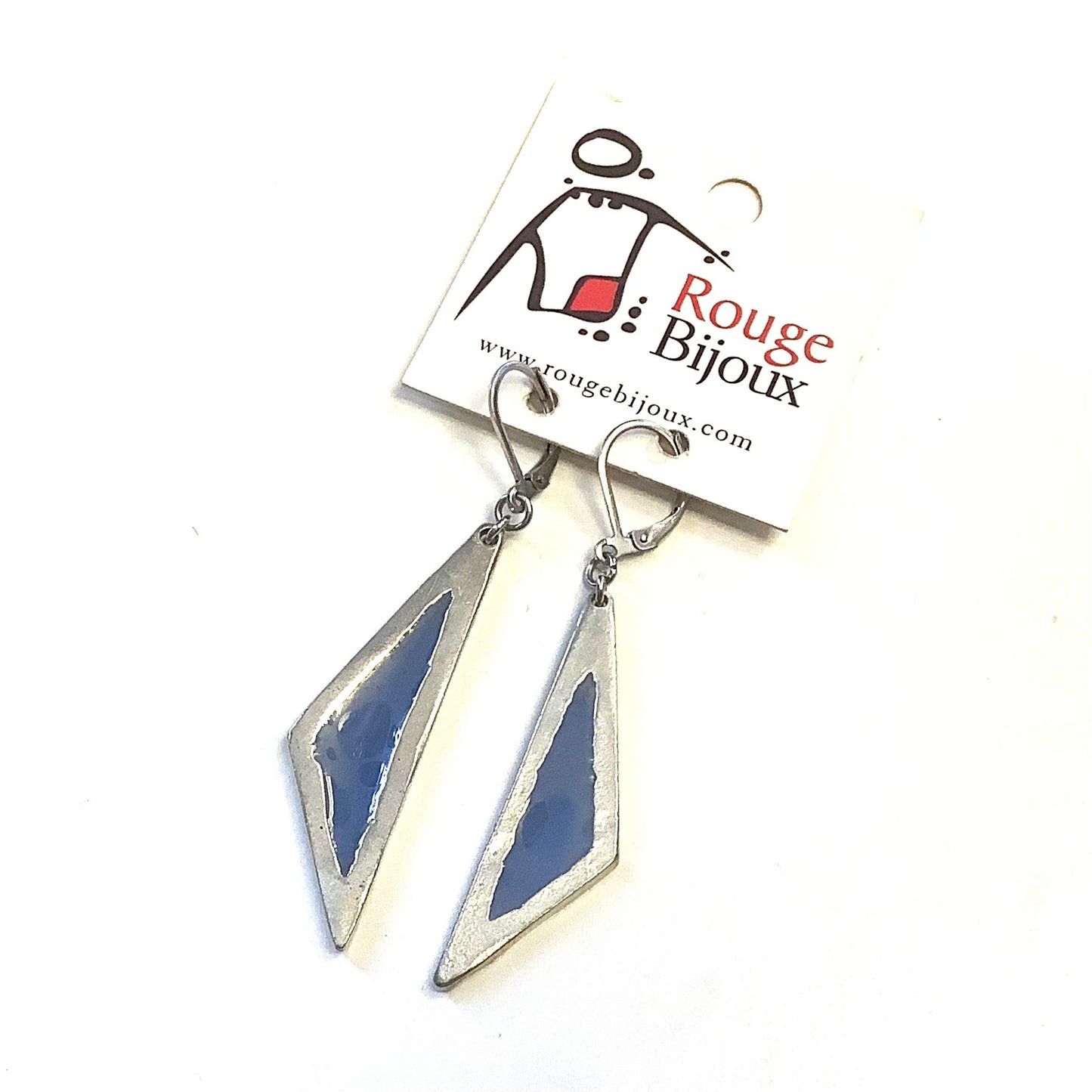 Suspendues à l'oreille Gros Triangle 45mm Naturel - Rouge Bijoux