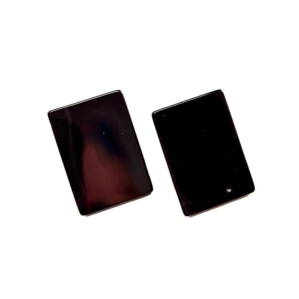 Discreet marbled black earrings - Rouge Bijoux