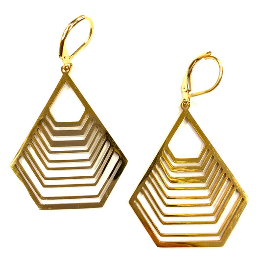 Boucles d'oreilles - Azteca - Or - Rouge Inox