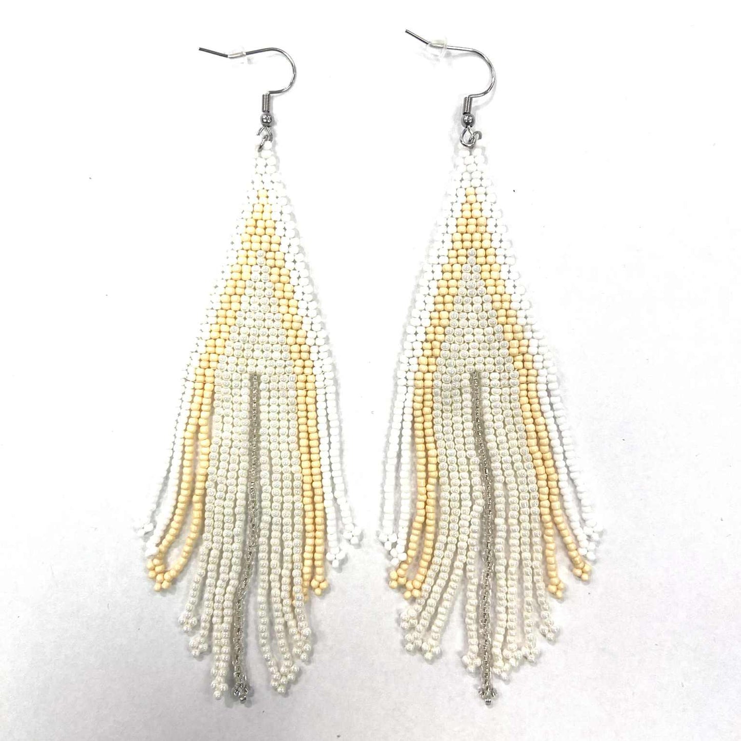 Boucles d'oreilles - Perlage - Franges multiples - 8 couleurs offertes - Rouge Inox