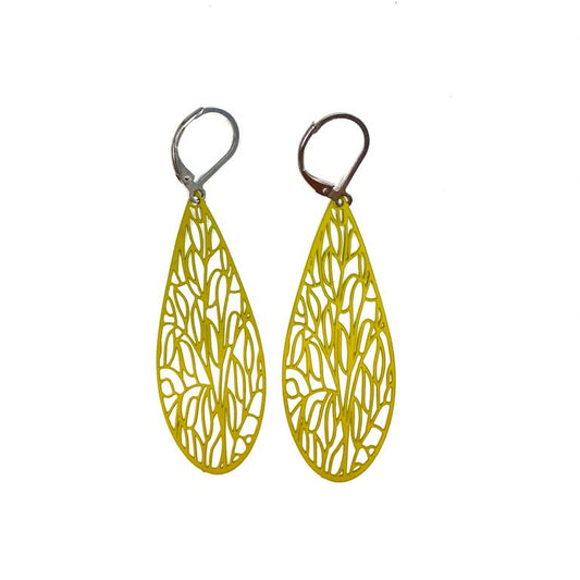 Boucles d'oreilles - Goutte organique - Rouge Inox - 5 couleurs différentes