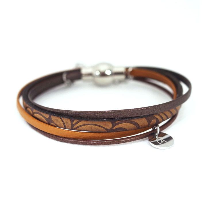 Brown mandala zip bracelet - Créart