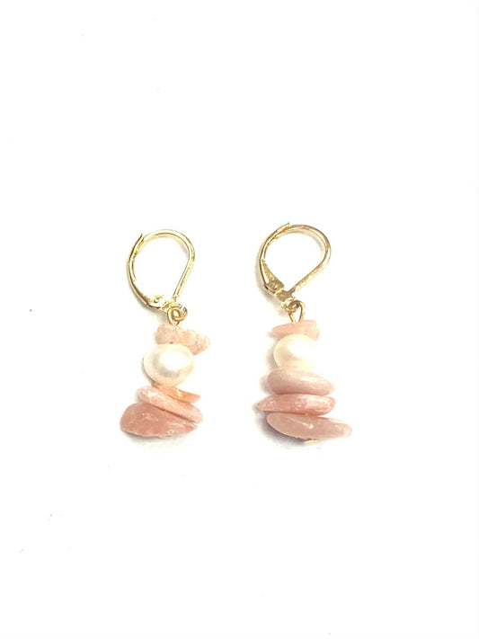 Boucles d'oreilles pierres - Opale - Rose (2 Variantes) - Rouge Bijoux