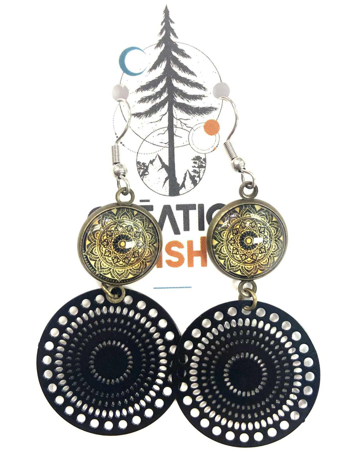 Boucles d'oreilles - Mandala double - Création Fish