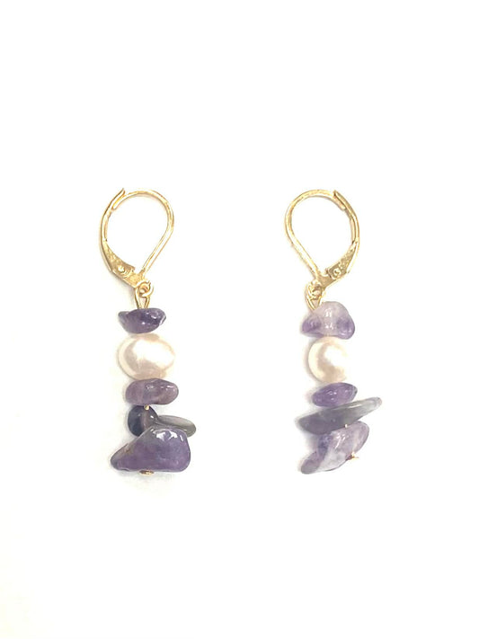Boucles d'oreilles pierres - Améthyste - Mauve (2 Variantes) - Rouge Bijoux
