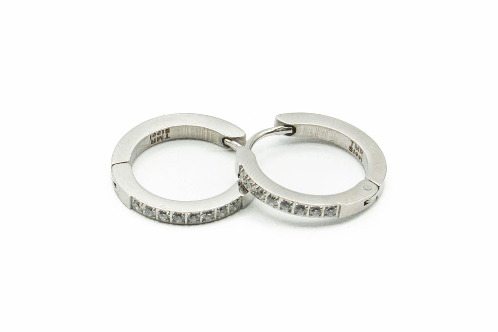 Boucles d'oreilles - anneaux grands - Rouge Inox