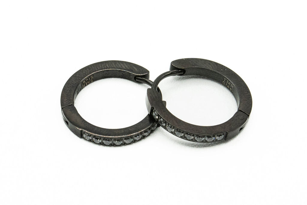 Boucles d'oreilles - anneaux grands - Rouge Inox