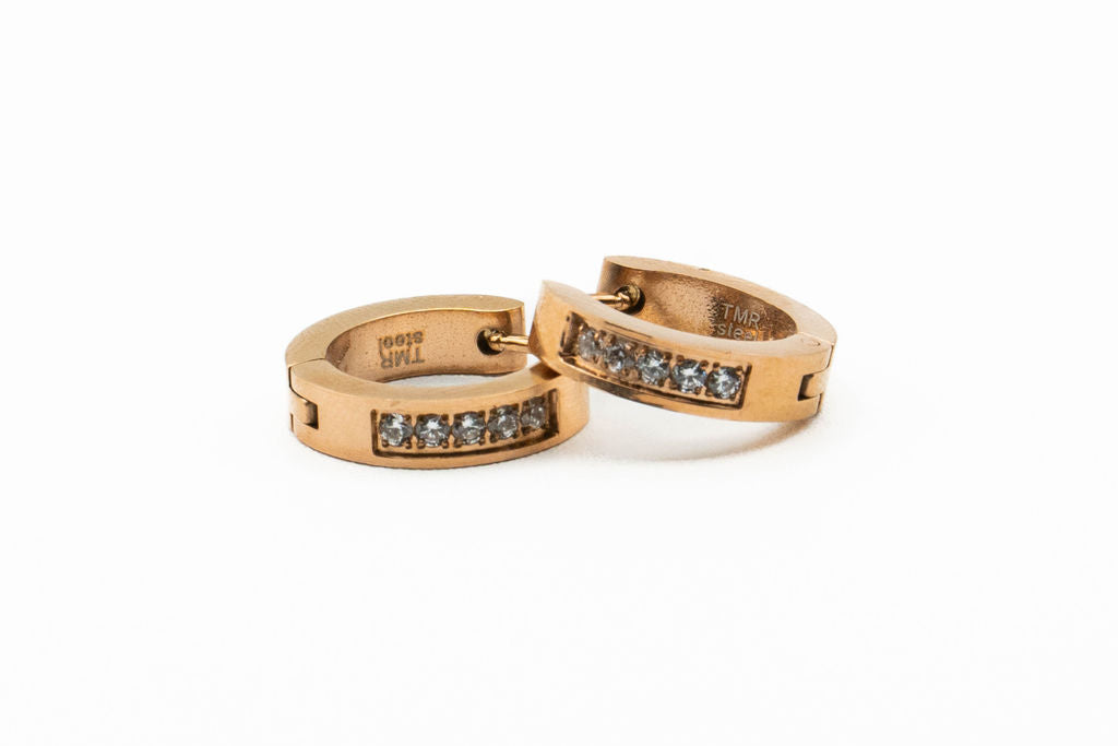 Boucles d'oreilles  - anneaux larges - Rouge Inox