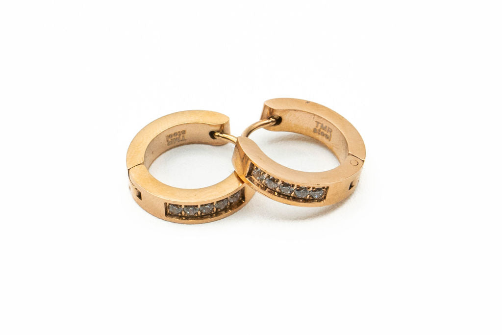 Boucles d'oreilles  - anneaux larges - Rouge Inox