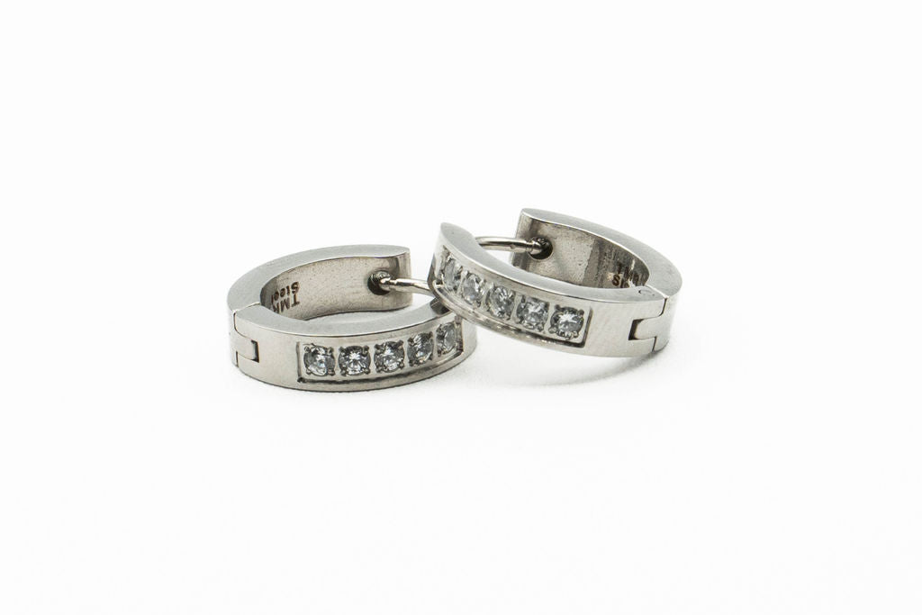 Boucles d'oreilles  - anneaux larges - Rouge Inox