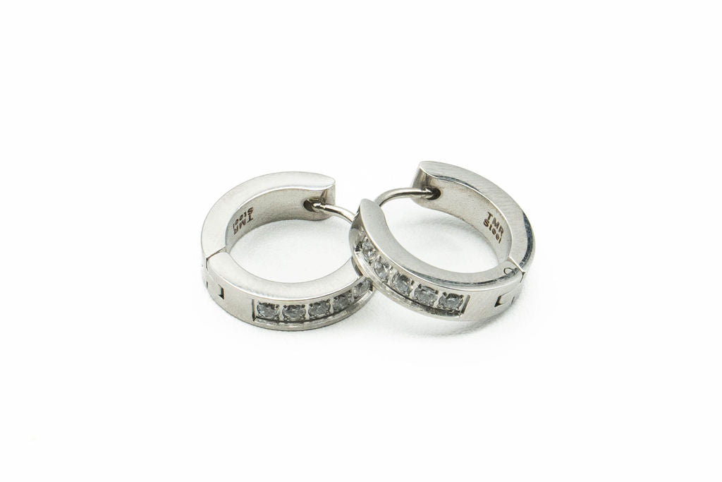 Boucles d'oreilles  - anneaux larges - Rouge Inox