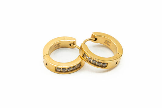 Boucles d'oreilles  - anneaux larges - Rouge Inox