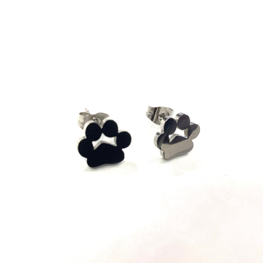 Earrings - Medium silver post - Red stainless steel
