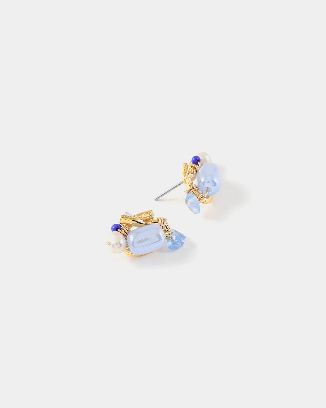 Boucles d'oreilles Epra Or - Or & Aura Bleu - Anne-Marie Chagnon
