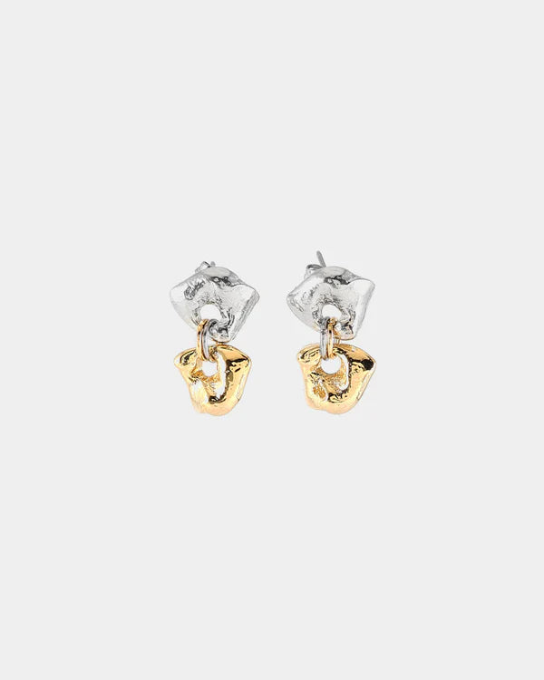 Boucles d'oreilles Fluvi Deux tons - Or & Argent - Anne-Marie Chagnon
