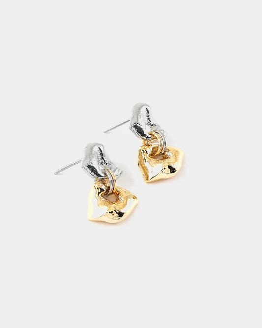 Boucles d'oreilles Fluvi Deux tons - Or & Argent - Anne-Marie Chagnon